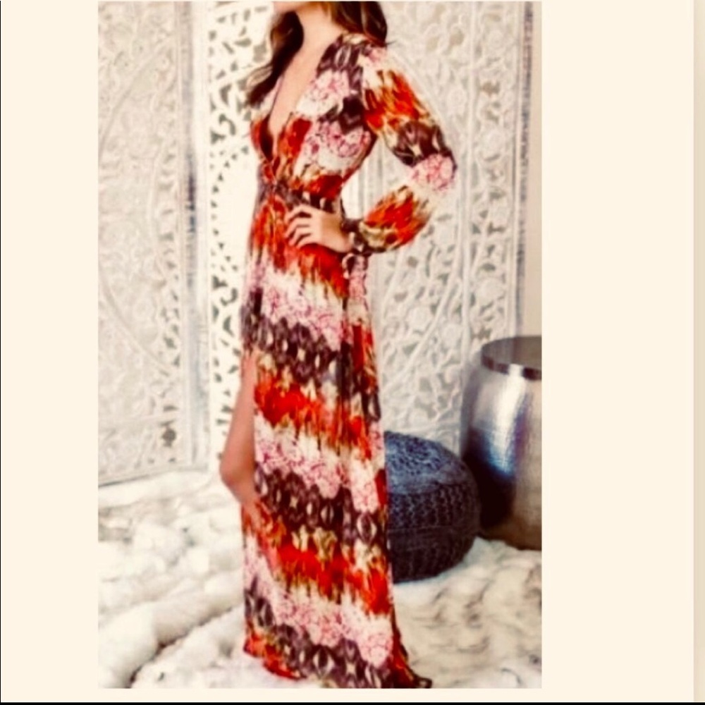 NWOT Luxxel sheer romper with maxi overlay. Sz S
